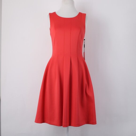Calvin Klein Dress $124 Sz 6 Pink Sleeveless Pockets Polyester Spandex Dress - Picture 2 of 14